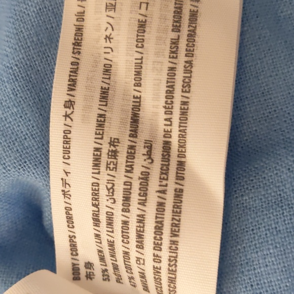 Abercrombie & Fitch Light Blue Button Down Shirt Linen Cotton Oversize Small - Picture 5 of 5